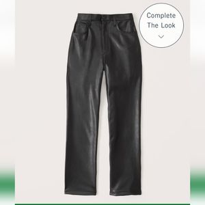 Abercrombie Curve Love Vegan Leather 90s Straight Pant